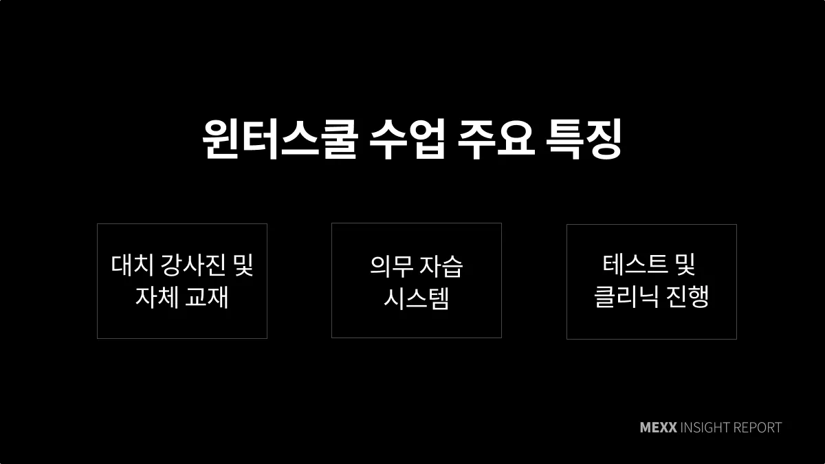 MEXX 윈터스쿨 수업 주요 특징
